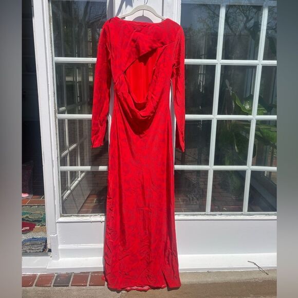 Anthropologie SOVERE Ember Long Sleeve Open Back Slim Maxi Dress NWT - Picture 7 of 10